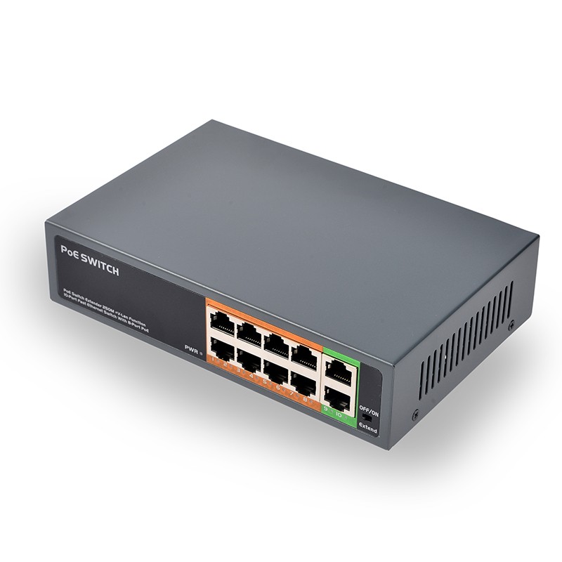 SDAPO PSE108EX V2.0 8+2 port 10/100Mbps extender 250meter mini size 48v power over ethernet switch poe switch