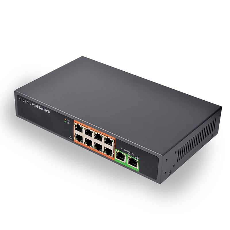 Shenzhen Sdapo 8+2 all gigabit poe switch 150W power IEEE802.3af/at PSE1008G poe network ethernet switch