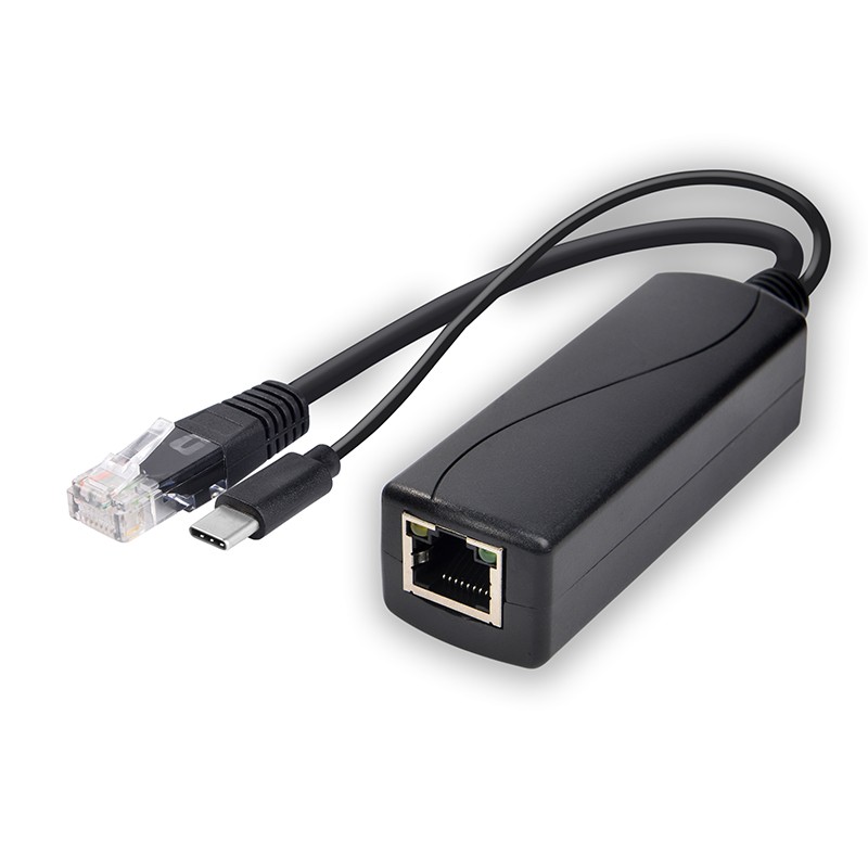 SDaPo PS5712TG 12V 2A DC Jack / Type-C / Micro-USB Connector Gigabit PoE Splitter 
