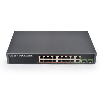 SDAPO Factory direct PSE3216S 10/100/1000Mbps poe switch 16+2+2SFP port gigabit poe switch